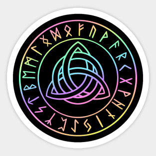 Celtic Knot symbol with Elder Futhark Runes Sticker